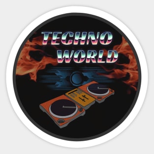 Techno World Sticker